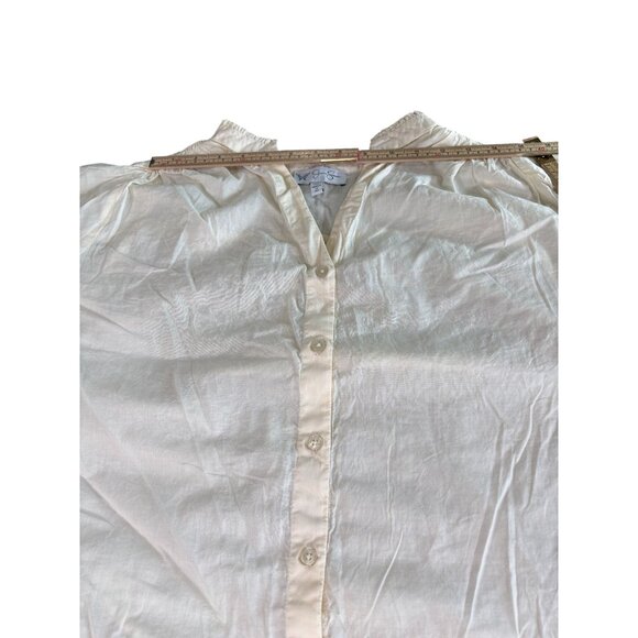 Jessica Simpson Ivory Button-Front Long Sleeve Blouse OX t Womens Top - Picture 7 of 10